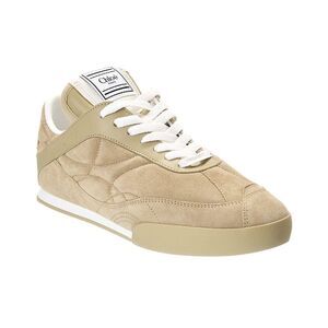 Chloé Kick Suede & Leather Sneaker, Beige